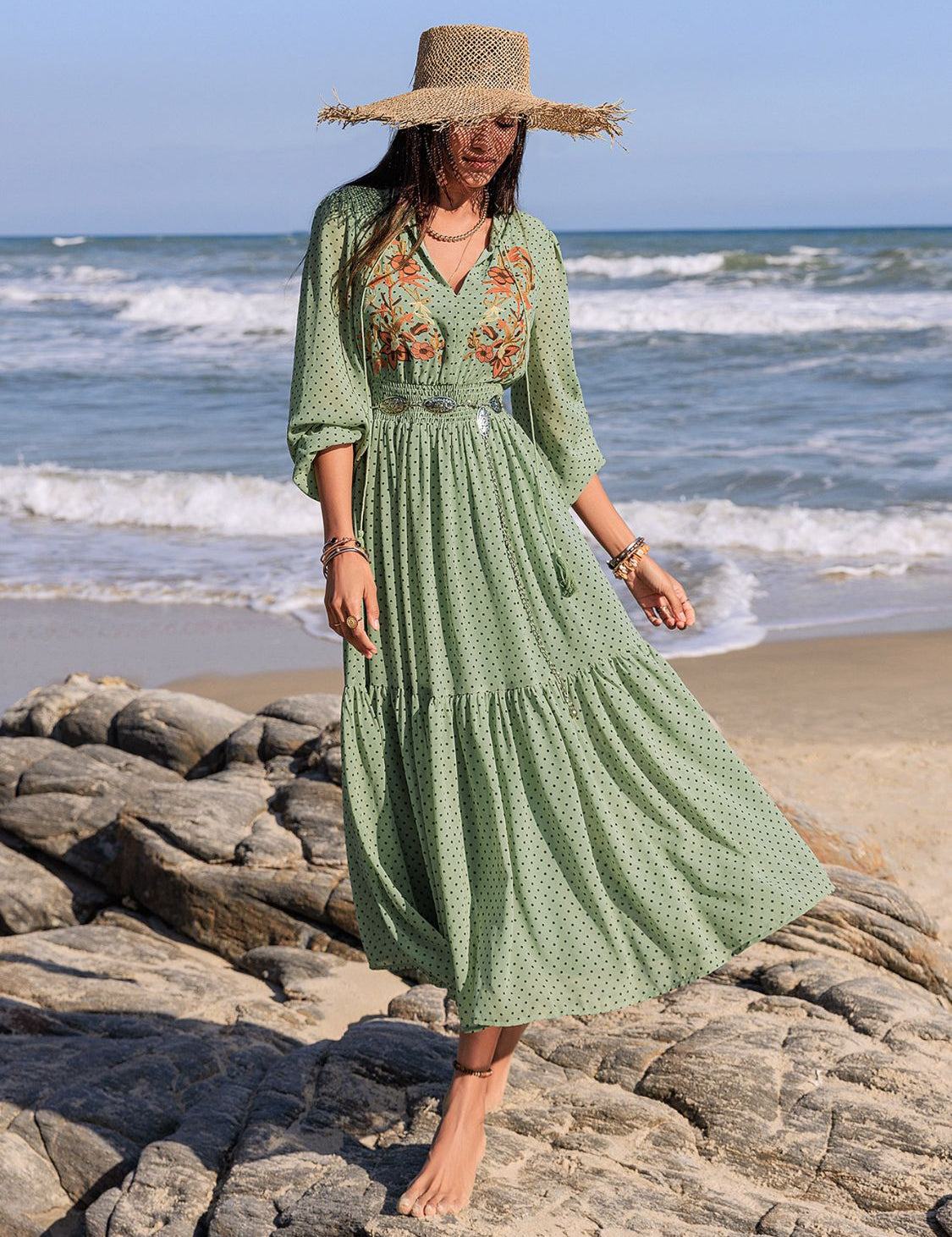 Ojai Embroidered Maxi Dress