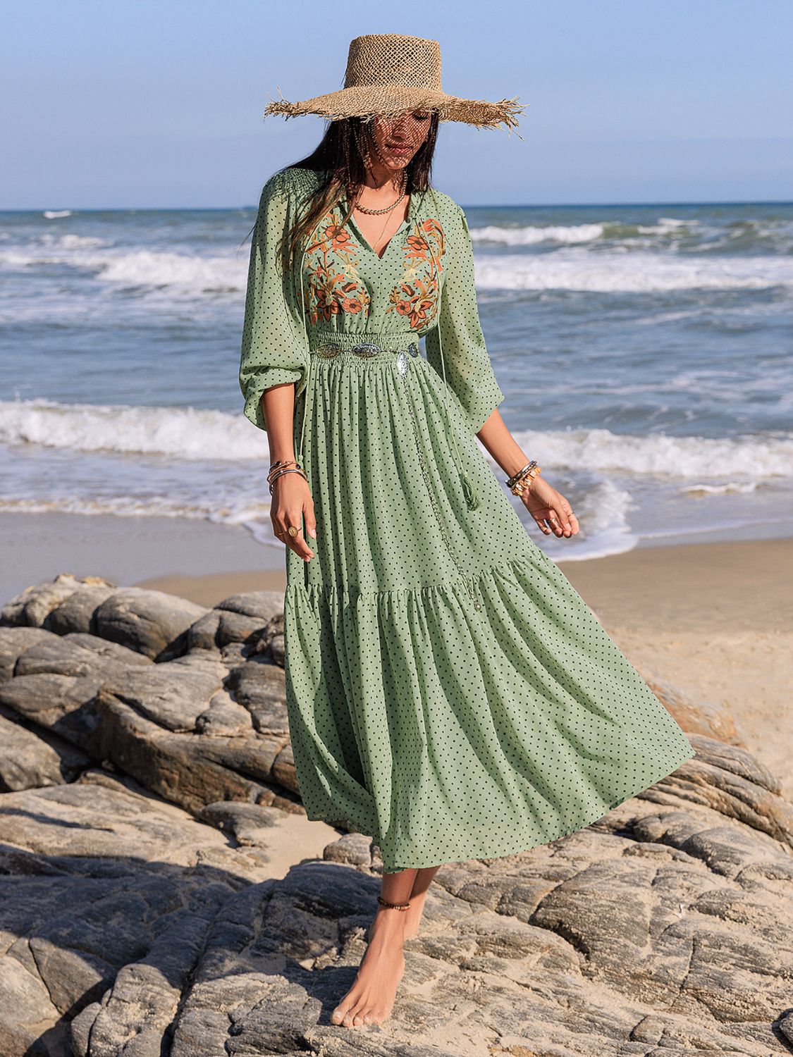 Ojai Embroidered Maxi Dress