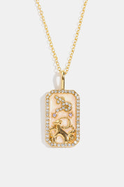 Rhinestone Zodiac Constellation Pendant Copper Necklace