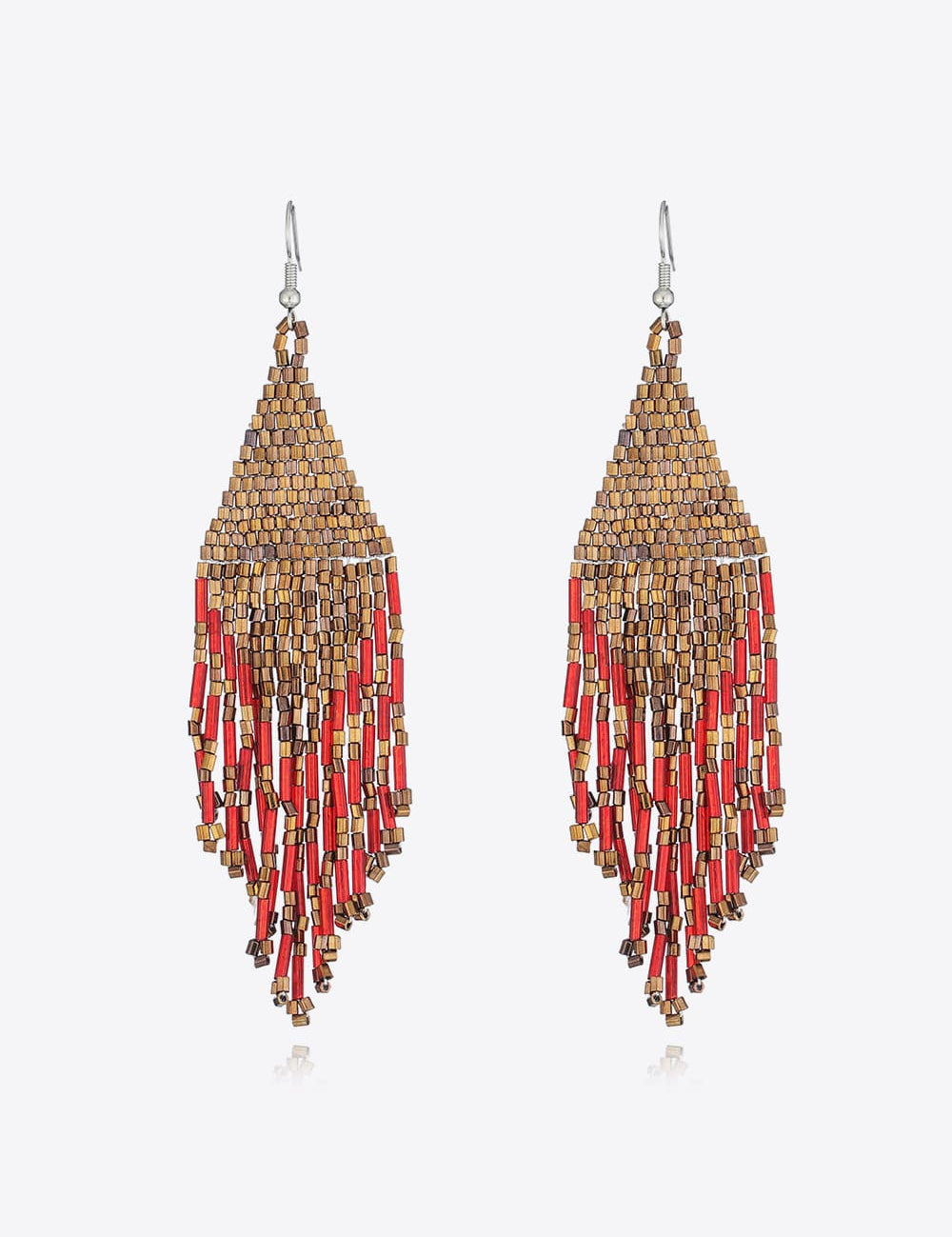 Metallic Beaded Dangle Earrings