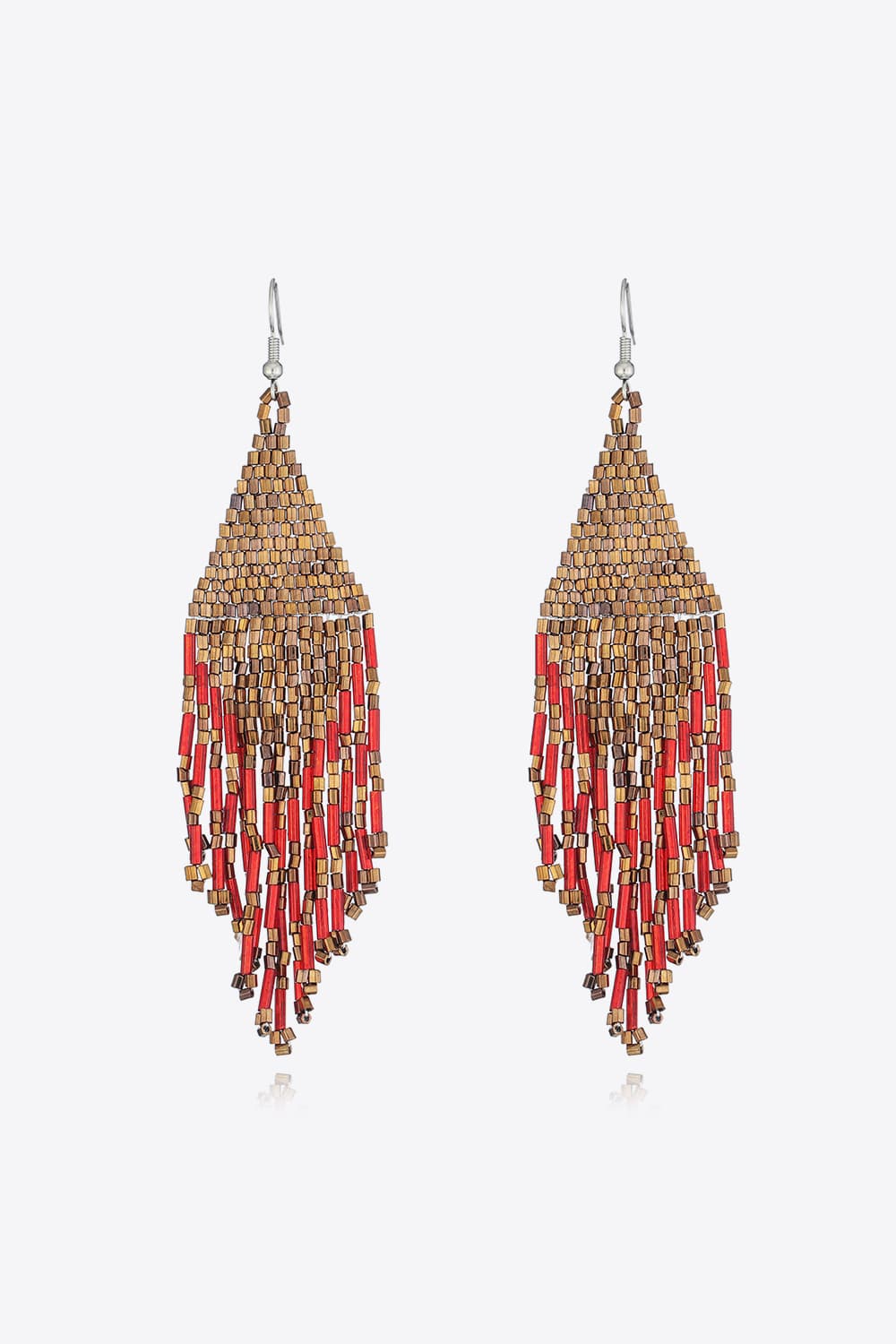 Metallic Beaded Dangle Earrings