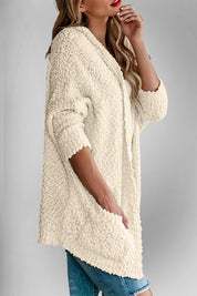 Book Nook Bouclé Open-Front Cardigan