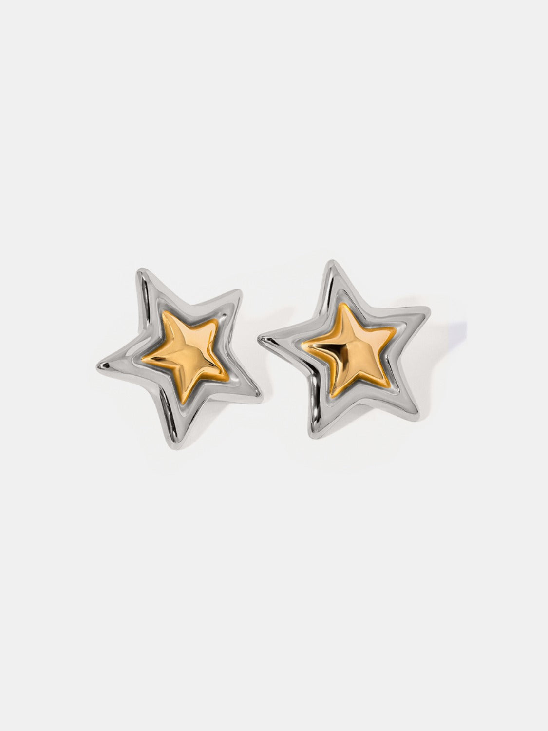 18K Gold-Plated Inlaid Star Stud Earrings