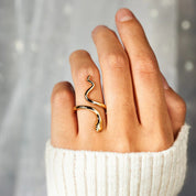 18K Gold-Plated Year of the Snake Bypass Ring