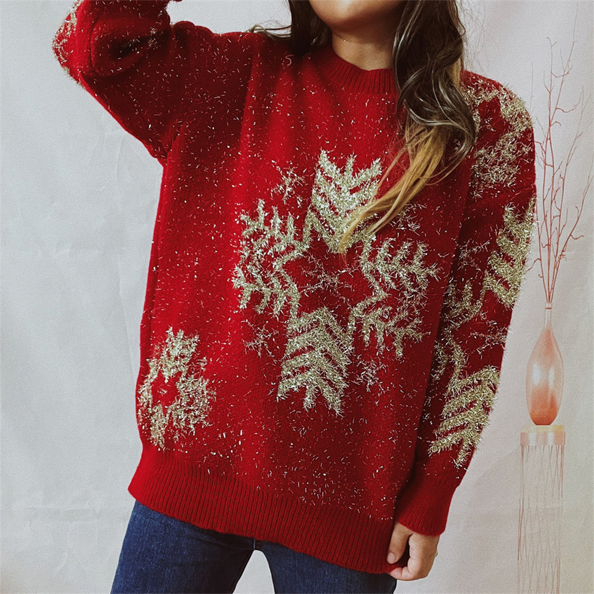 Yulia Oversized Snowflake Sweater
