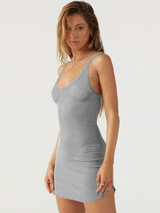 Scoop Neck Racer Back Mini Dress