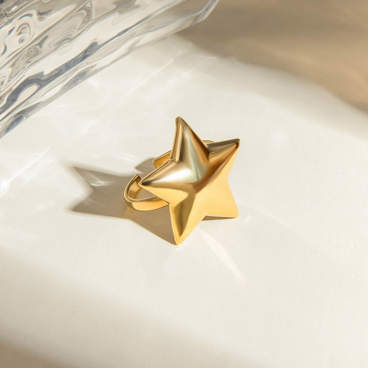 18K Gold-Plated Adjustable Star Ring