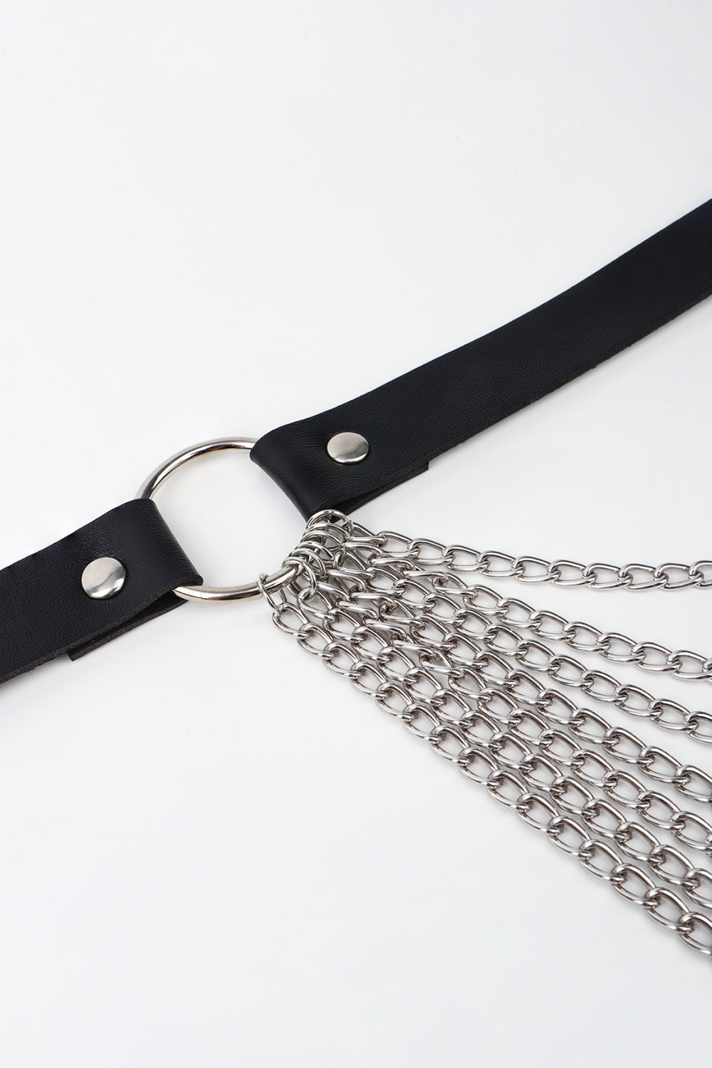 Nikki Faux Leather Muti-Strand Chain Belt