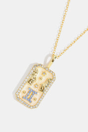 Rhinestone Zodiac Constellation Pendant Copper Necklace
