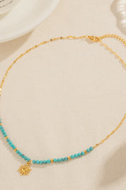 Golden Sun Turquoise Pendant Necklace