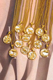 Zodiac Constellation 18K Gold-Plated Pendant Necklace