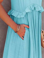 Stevie Tiered Maxi Dress with Pockets