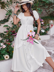Sylvia Short Sleeve Empire Waist Maxi Dress