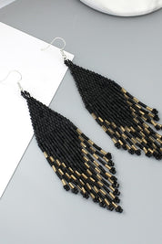 Metallic Beaded Dangle Earrings