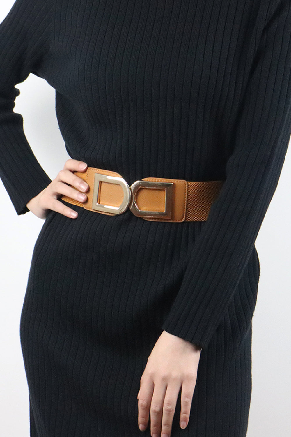 Double D Buckle Faux Leather Belt