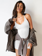 Scoop Neck Racer Back Mini Dress