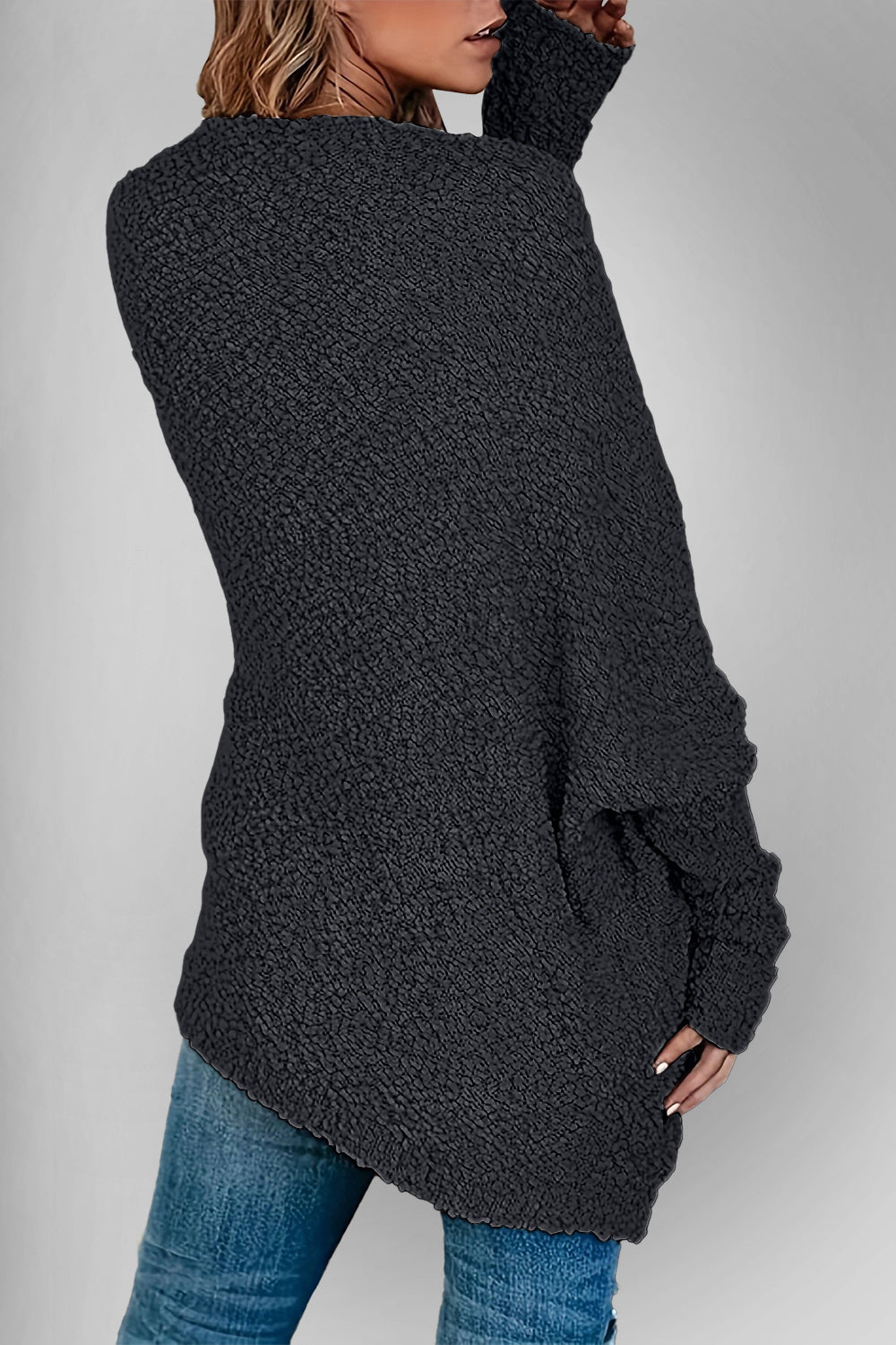Book Nook Bouclé Open-Front Cardigan