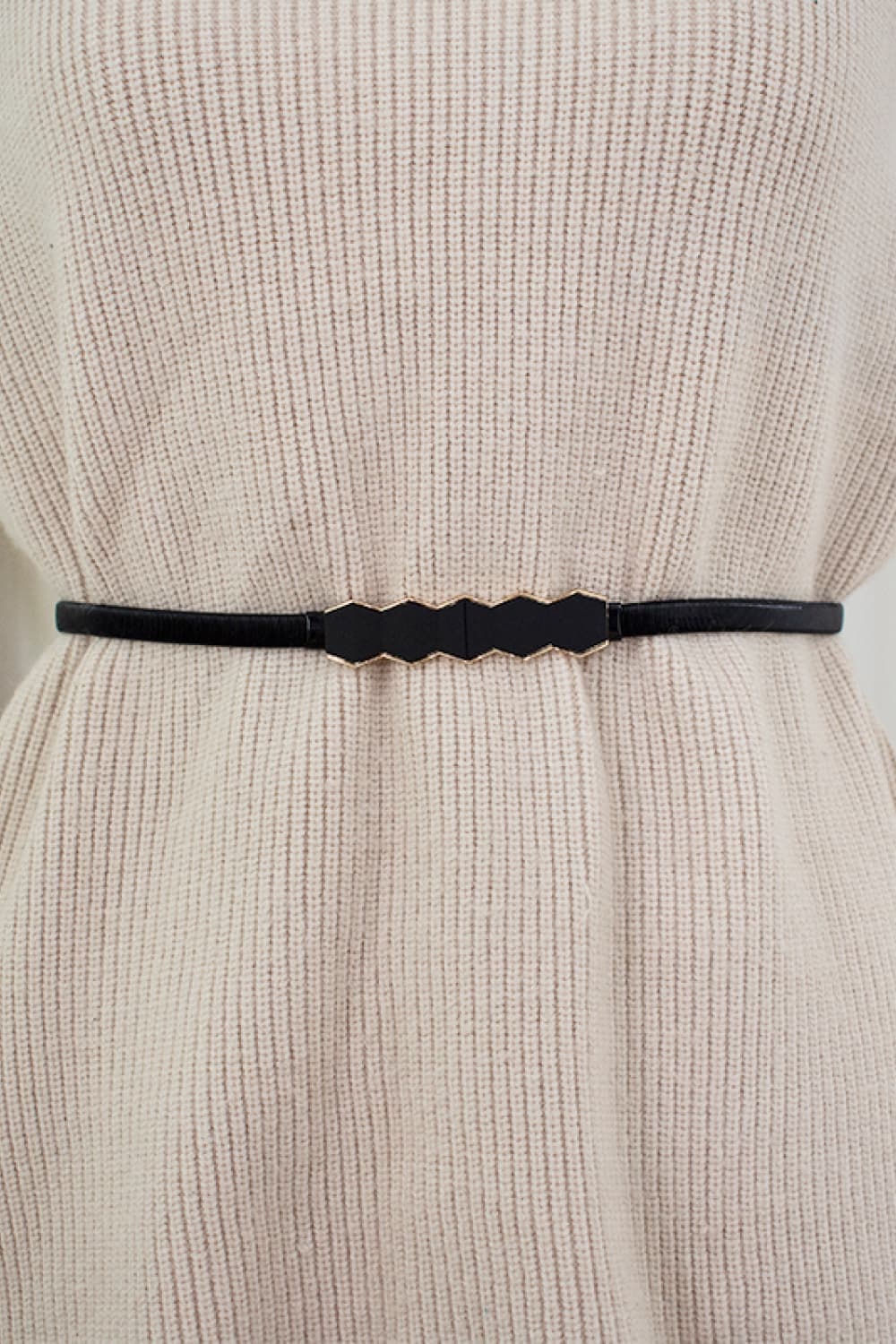 Geometric Stretch Metal Skinny Belt