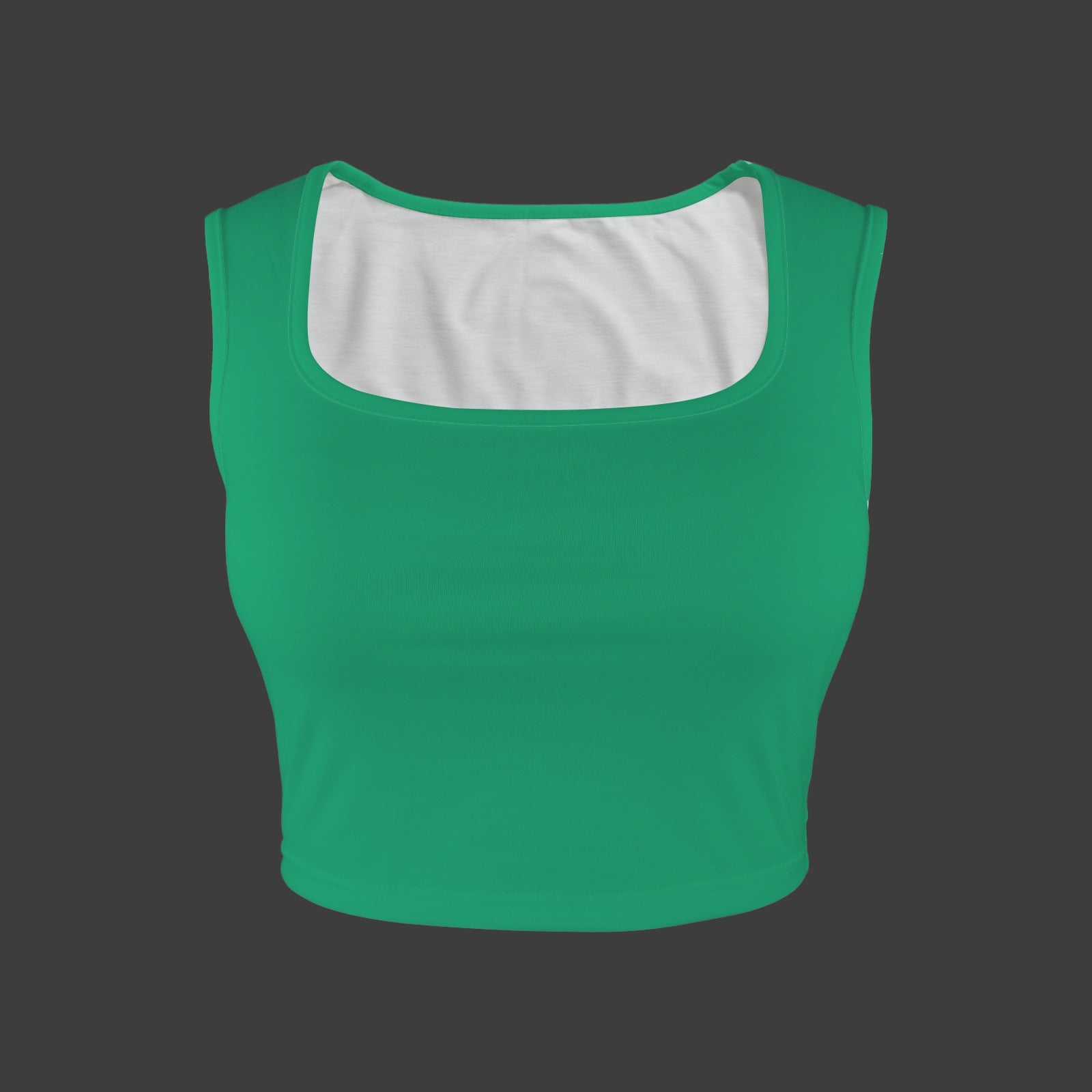Kelly Green TK Exclusive Square Neck Crop Tank Top