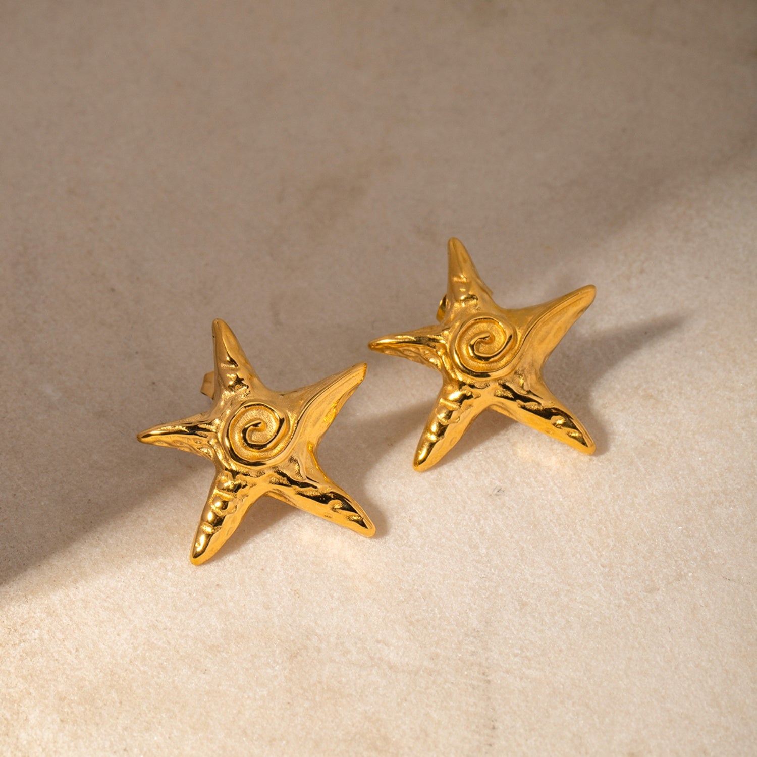 18K Gold-Plated Starfish Stud Earrings