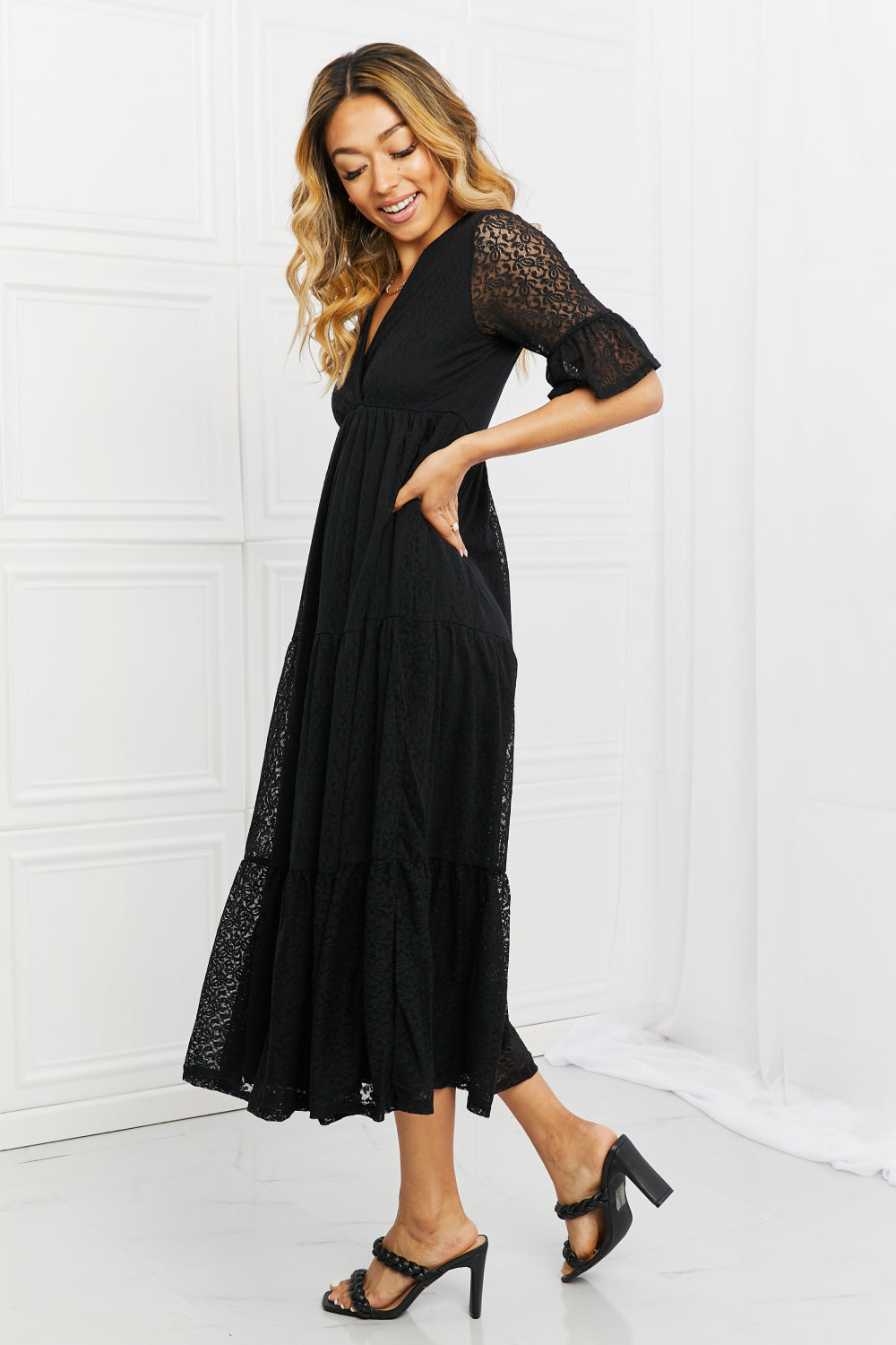 Dark and Lovely Lace Overlay Dress