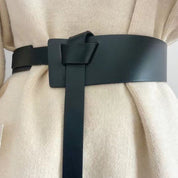 Lap of Luxury Knot Detail Faux Leather Belt