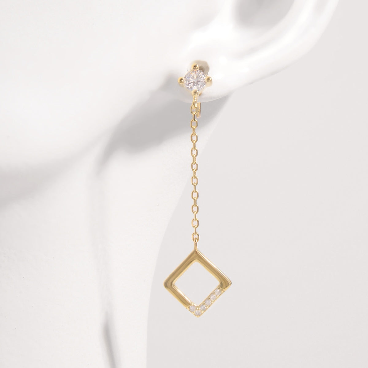 18k Gold-Plated Diamond Drop Earrings