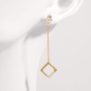 18k Gold-Plated Diamond Drop Earrings