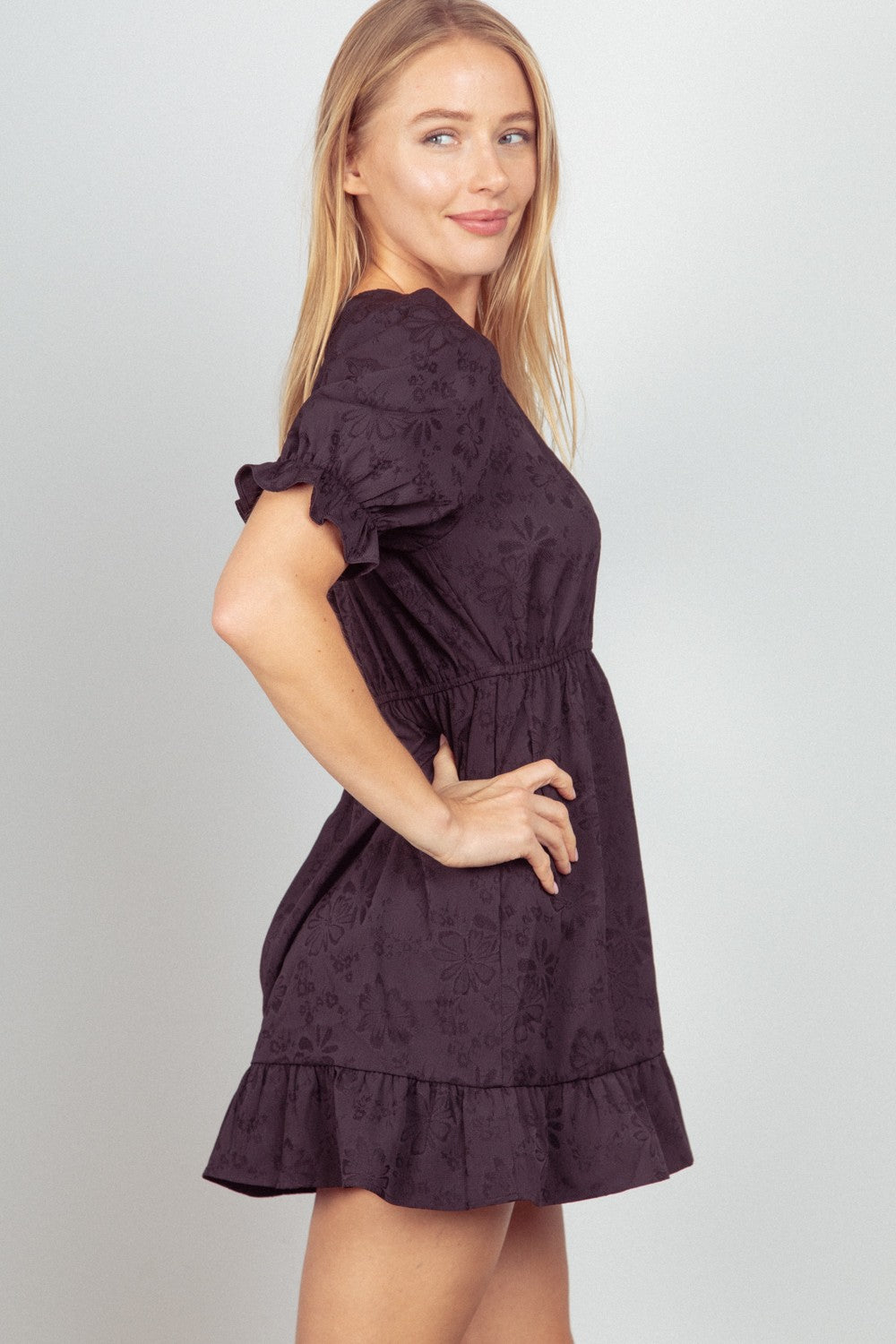 Coffee Date Ruffled Mini Dress