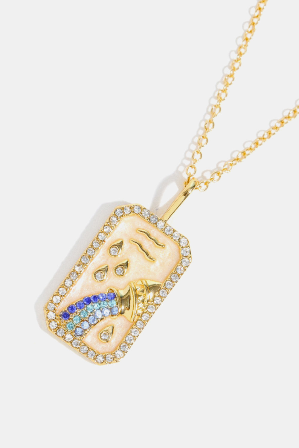 Rhinestone Zodiac Constellation Pendant Copper Necklace