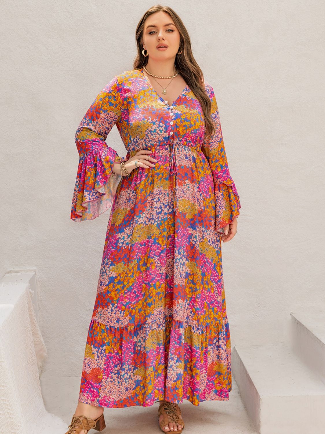 Newport Flared Sleeve Maxi Dress
