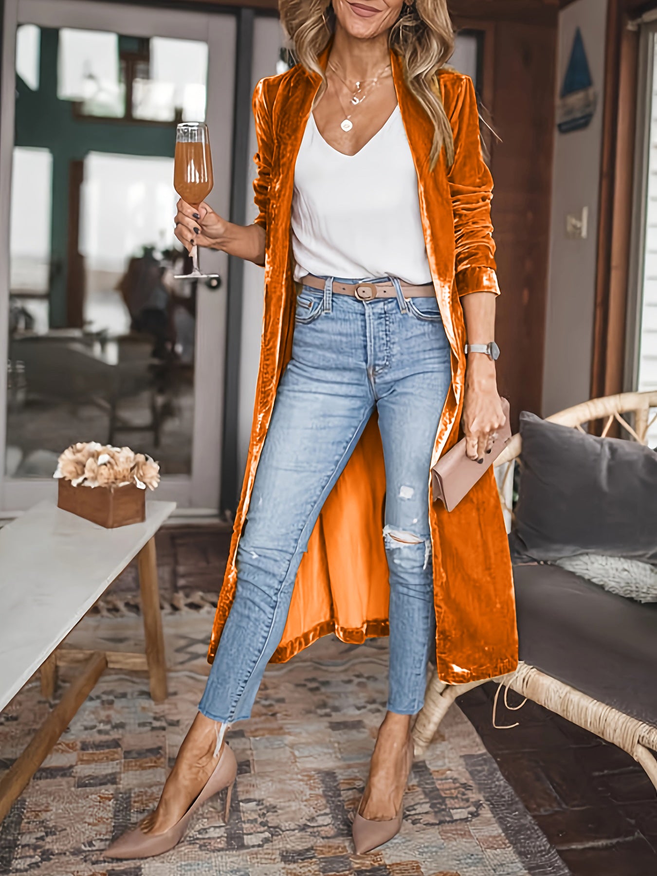 Amsterdam Velvet Longline Blazer