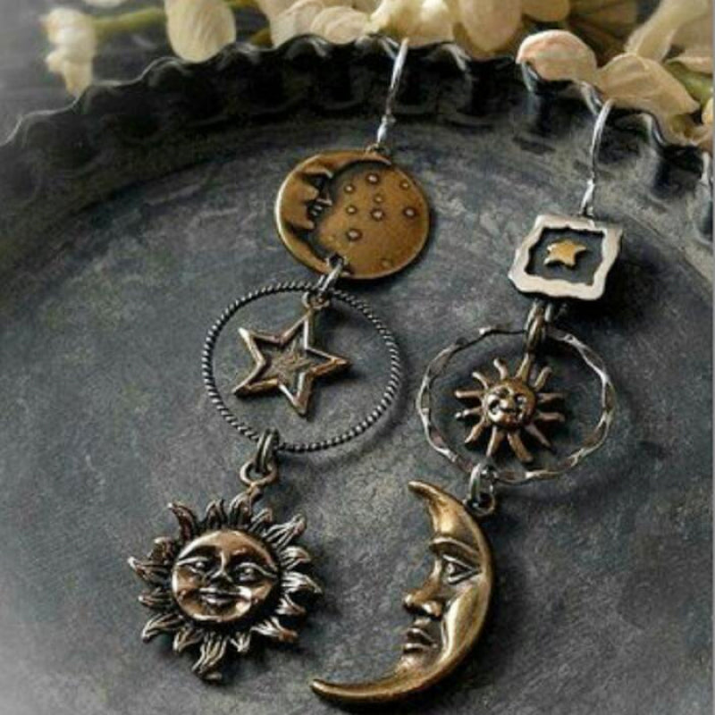 Sun, Moon, Star Earrings