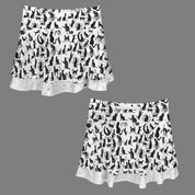 White Mystical Cats TK Exclusive Double Layer Mini Skort
