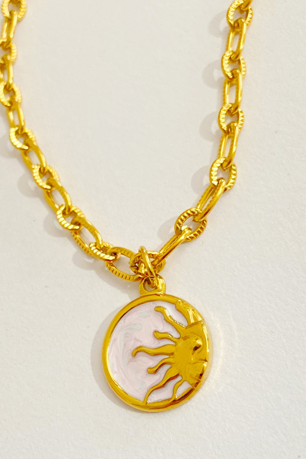Heavenly Sun or Moon 18K gold-plated Necklace