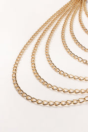 Nikki Faux Leather Muti-Strand Chain Belt