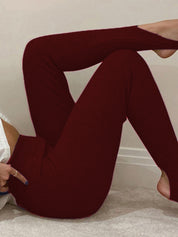Throwback Ribbed Mid Waist Leggings