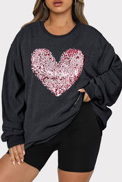 More to Love Sequin Heart Sweatshirt