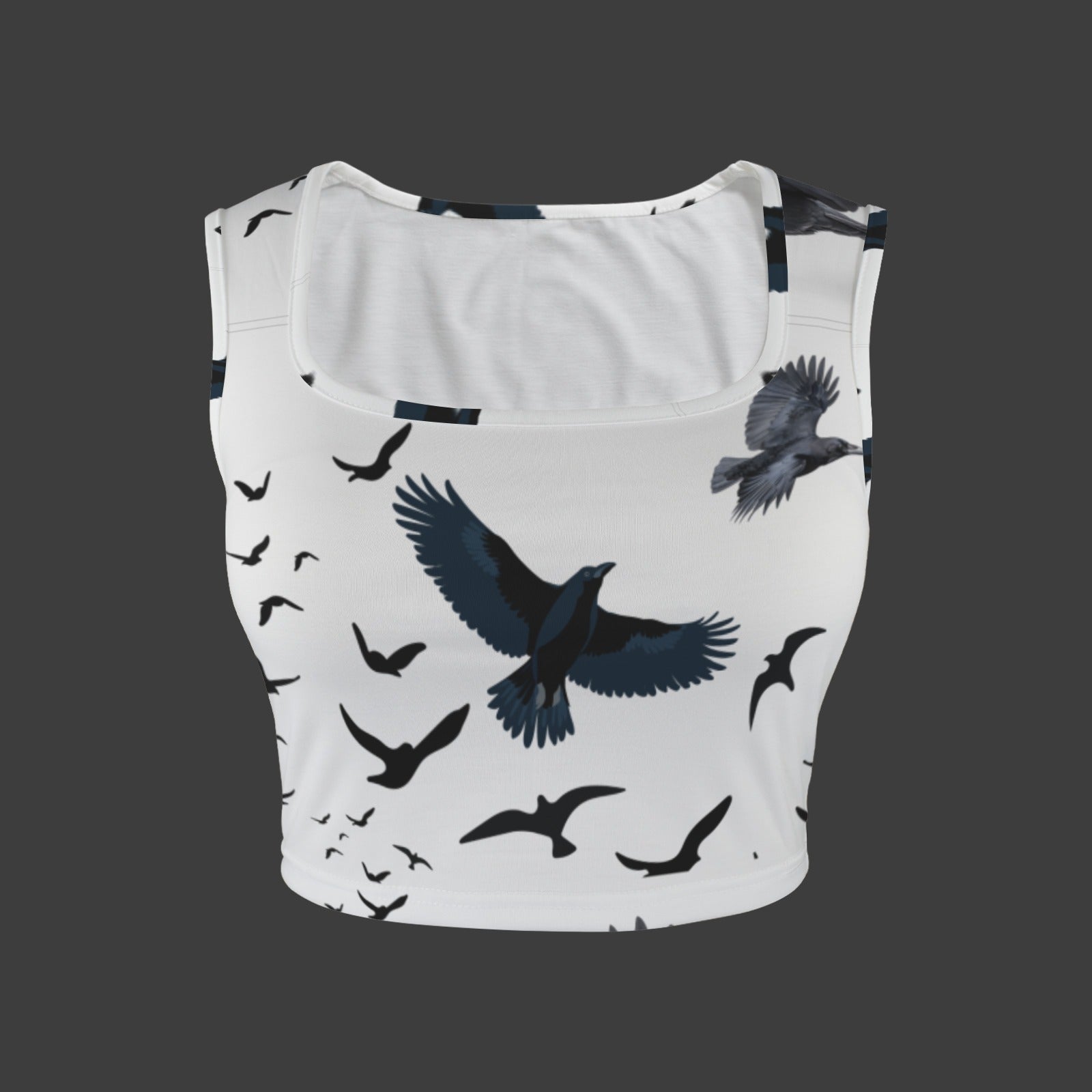 TK Exclusive Printed Square Neck Crop Tank Top | Twilight Kisses