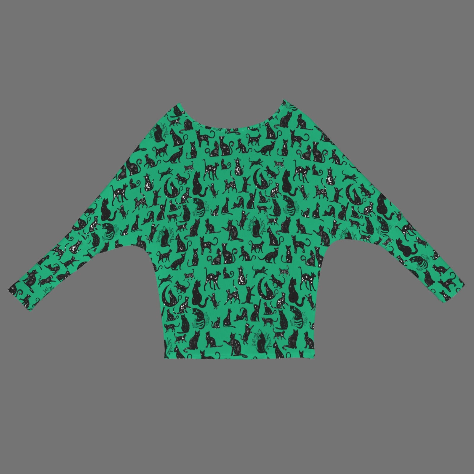 Mystical Cats TK Exclusive Off Shoulder Pullover Batwing Sweater