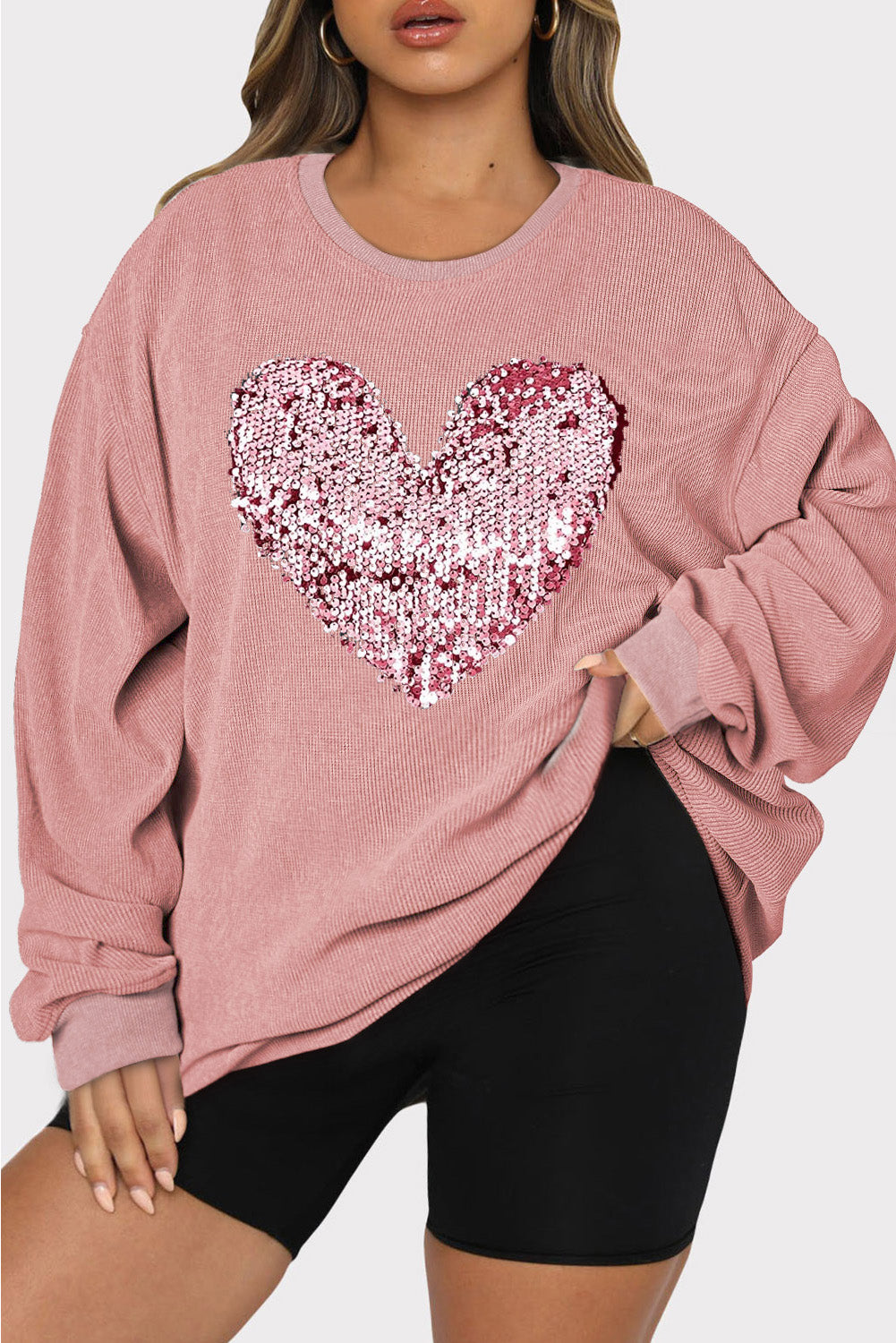 More to Love Sequin Heart Sweatshirt