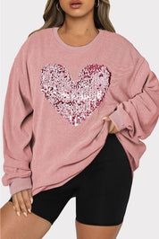 More to Love Sequin Heart Sweatshirt