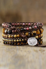 Protected with Love Natural Tiger's Eye Layered Bracelet