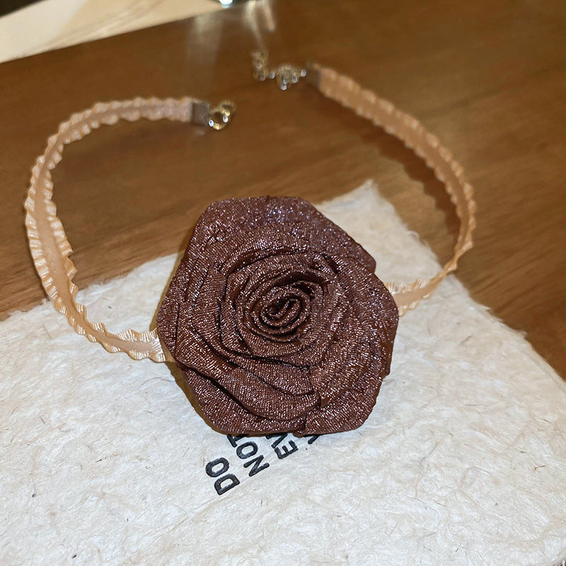 Chocolate Rosette Necklace