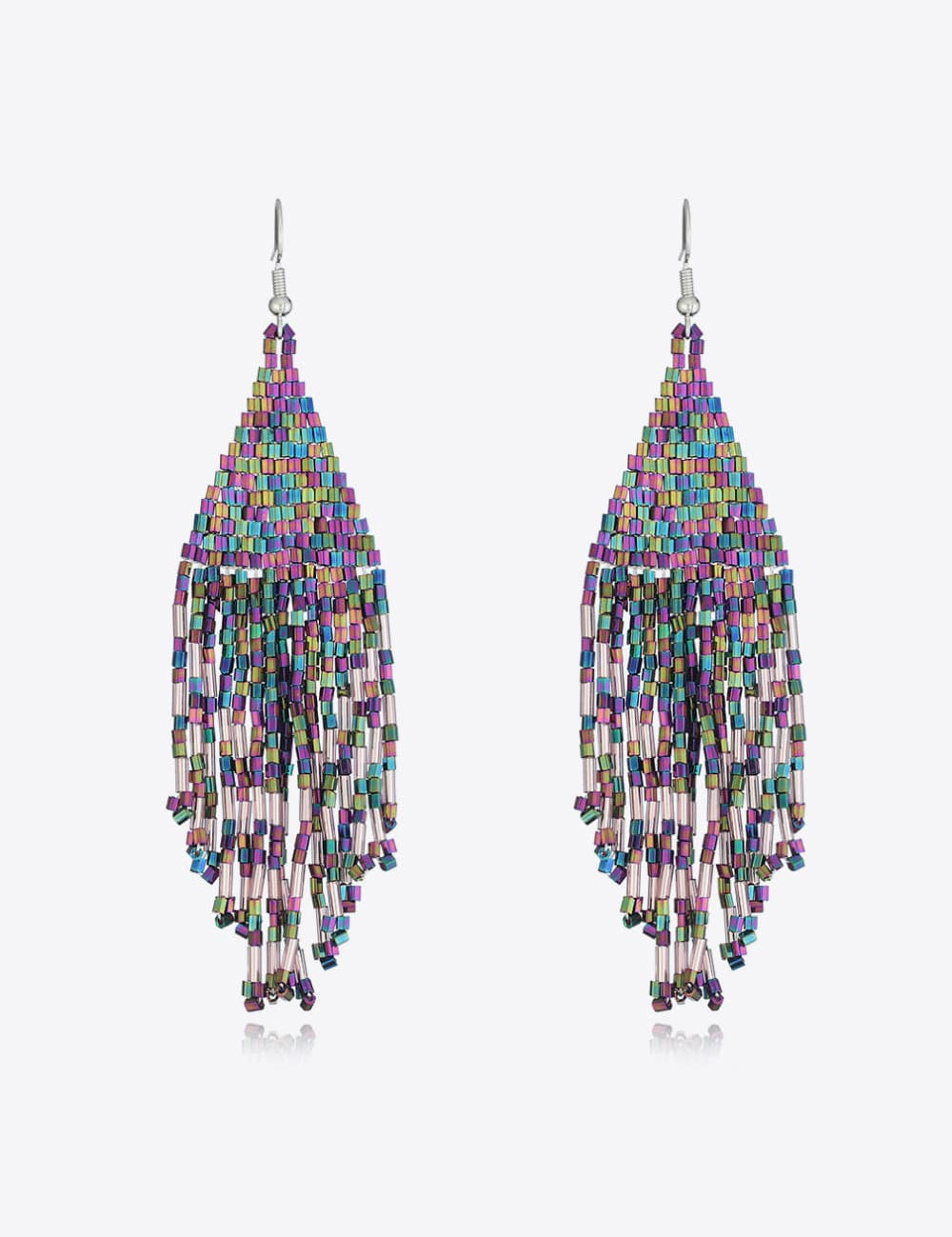 Metallic Beaded Dangle Earrings