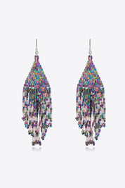 Metallic Beaded Dangle Earrings