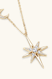 Moon Star Moissanite Necklace
