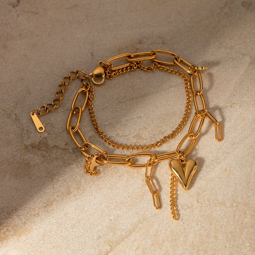 Unchained Hearts Charm Bracelet
