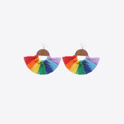 Rainbow Tassel Drop Earrings