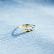 Both Ways Gold-plated 925 Sterling Silver Bypass Ring